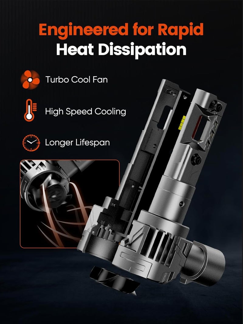 NOVSIGHT 9005 مصباح ضباب LED - 62,000 لومن 6500K أبيض بارد، حجم مصباح ضباب هالوجين مصغر 1:1، عمر افتراضي 50,000 ساعة، مقاوم للماء IP68، تركيب سريع خلال 5 دقائق، عبوة من 2 - Image 4